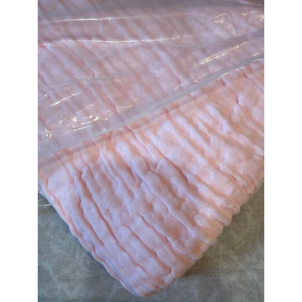 The Fleece Company Winter Muslin Blanket 100% Cotton Pink Full Size 130x150cm